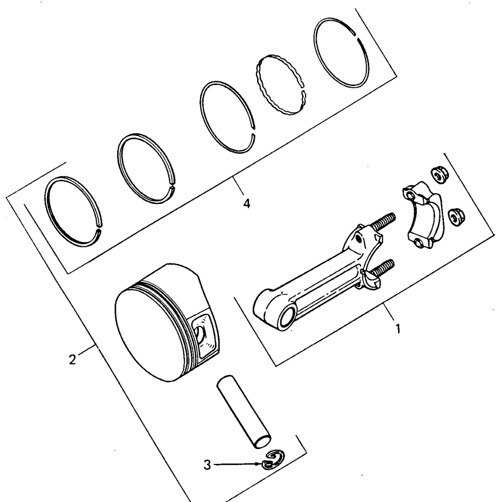 Piston And Rod Diagram and Parts List for 1860 800000-821059-140661100-141661100 Cub Cadet Lawn Tractor